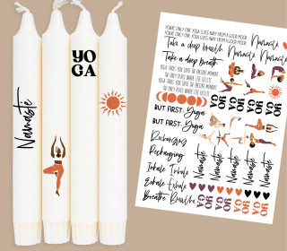 DIN A4 - Tattoofolie - Yoga - für Kerzen / Keramik