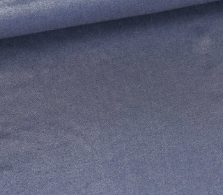 Baumwolle - Webware - Jeansoptik - Silber Folie - Silberglamour - Dunkelblau