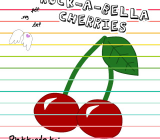 Rock - A - Bella cherries Plottdatei + Applikationsvorlage Kirschen Engelinchen