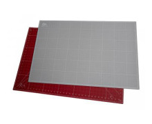Schneidematte 60x90cm - Zweiseitig - Dunkelrot/Grau