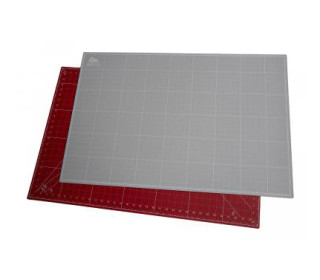 Schneidematte 60x90cm - Zweiseitig - Dunkelrot/Grau