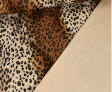 Velours - samtähnliche Textur - Gepard - Camelbraun/Beige