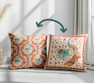 Genähtes Kissen inkl. Inlet - Paisley Dreams - Elefant - bienvenido colorido - Mein Hanseherz