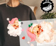 Onkel Bo's Bügelbilder - DIN A4 - Cute Vintage Santa - Rosa - BIG - Weihnachten