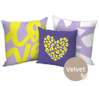 Kissenstoff - DIY - Kissen-Set - Purple Love - Velvet - studio.mARTinchen - abby and amy