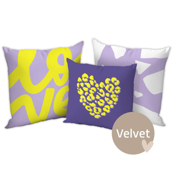 Kissenstoff - DIY - Kissen-Set - Purple Love - Velvet - studio.mARTinchen - abby and amy