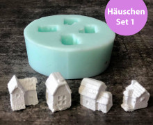 Silikon - Gießform - Miniatur Häuschen - winzig klein - Häuschen Set 1 - vielfältig nutzbar