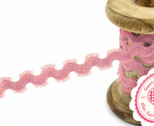 1 Meter Gummi - Zierborte - Wellen - Schlaufen - Ziergummi - 15mm - Altrosa