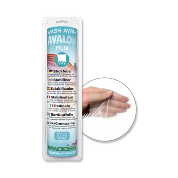 1 Avalon Film - Wasserlöslich - Wash Away - Maschinensticken - 30cm x 10,0m - Transparent - Madeira