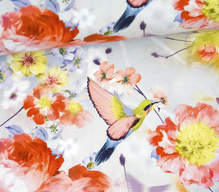 Jersey - Hummingbird Flower Garden - Blau/Grau - Bio-Qualität - abby and me