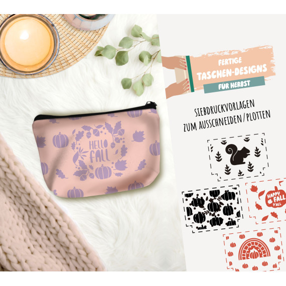 FREEBIE - Fertige Taschen-Designs - Herbst - Siebdruck Vorlagen