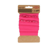 3m Endlosreißverschluss + Nicht teilbar - 6 eckige Zipper - Pink