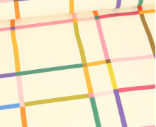 Sommersweat - Curious Patterns - Bunte Linien - Ecru - Bio Qualität - abby and me