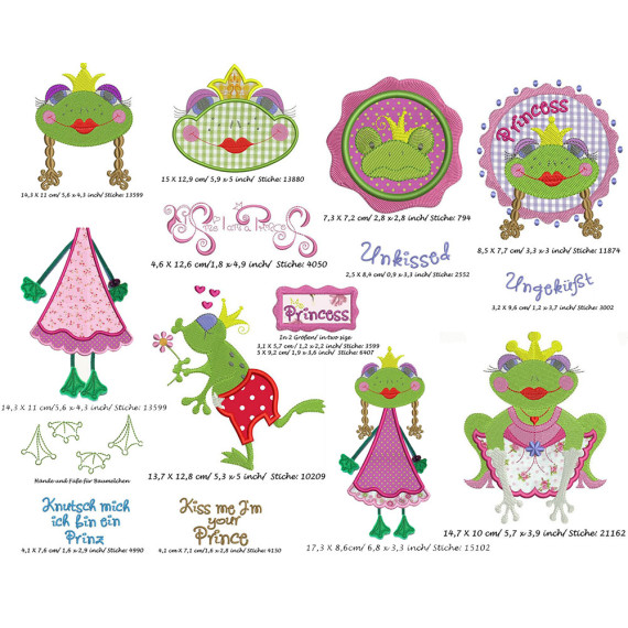 Stickdatei Froggi Princess 130x180