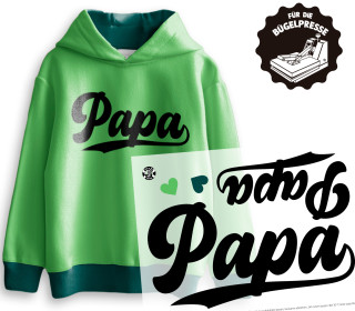 Onkel Bo's Bügelbilder - DIN A4 - Papa Schriftzug - Schwarz - BIG