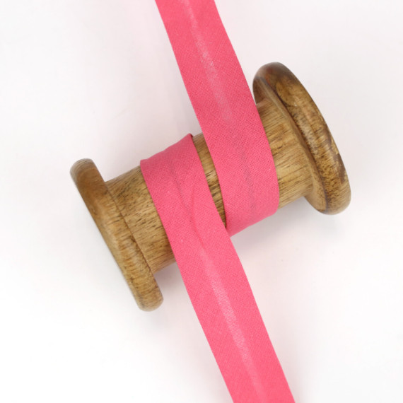 3 Meter Schrägband - Baumwolle - Himbeerrot - Uni - 2cm x 3m - Zugeschnitten