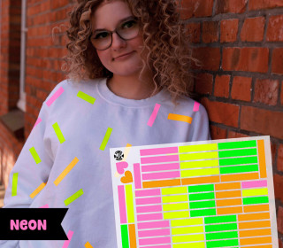 Onkel Bo's Neon Bügelbilder - DIN A4 - Konfetti - Stripes