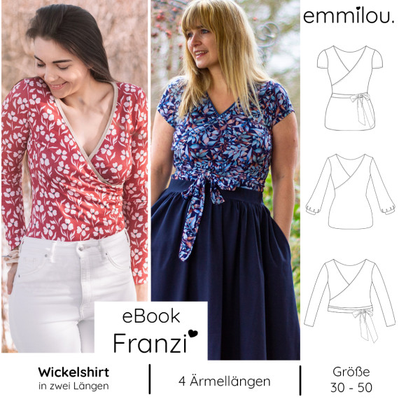 eBook Wickelshirt "Franzi" Größe 30-50 Schnittmuster & Nähanleitung