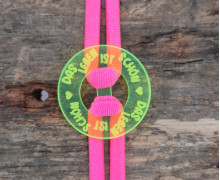 1 Armband - Acrylring - super leicht - Neonpink - Namensklang