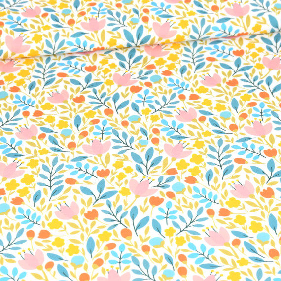 Sommersweat - Frohe Frühlingsblumen - Bunt - Weiß - Bio Qualität - abby and me