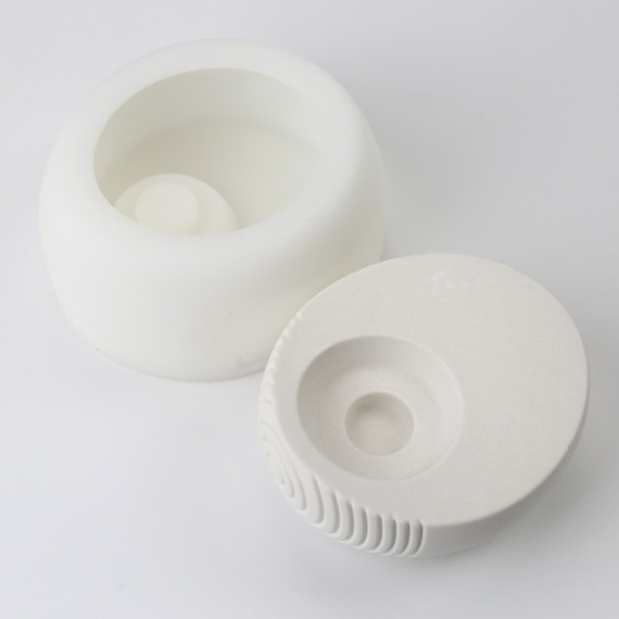 Silikon - Gießform - Kerzenhalter 2in1 - asymmetrische Form - Linienmuster - vielfältig nutzbar