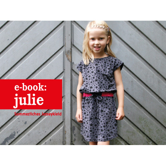 Ebook - Kleid - JULIE  - Jerseykleid mit Gürtel - Doppelgrößen 98-152