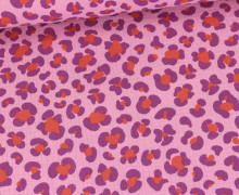 Musselin - Muslin - Double Gauze - Leo Animal Print - Schnuffeltuch - Windeltuch - Rosa