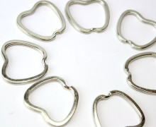 10 breite Schlüsselringe - Schlüsselanhänger - Apfel - Silber