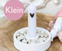 Silikon - Gießform - Dekoteller - Ring - für Stabkerzen - mit Querstreifen - Klein - vielfältig nutzbar