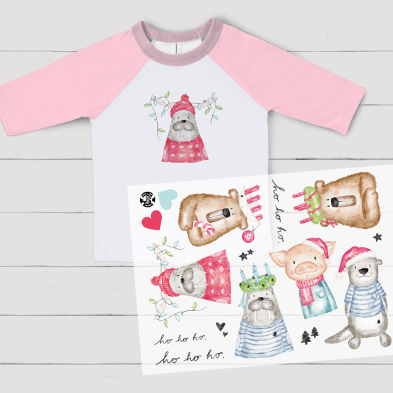 Onkel Bo's Bügelbilder - DIN A4 - Maritime Weihnachtstiere - Treeebird