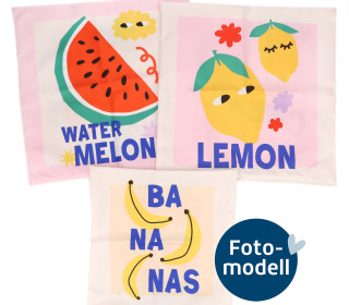 FOTOMODELL - Kissen-Set fertig genäht - Dopamin Decor - Fruits - Outdoorstoff