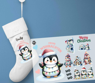 Onkel Bo's Bügelbilder - DIN A4 - Winter Pinguine - Ho Ho Ho