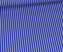 Baumwolle - Webware - Popelin - Bedruckt - Schmale Streifen - Royalblau