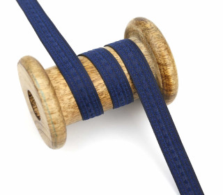 1 Meter Zierband - Dekoband - Jacquardborte -  15mm - Dunkelblau