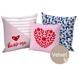 Kissenstoff - DIY - Kissen-Set - Kiss Me - Velvet - studio.mARTinchen - abby and amy