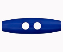 1 Polyesterknebel - Knopf - 20mm - 2-Loch - Länglich - Blau