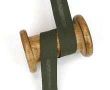 3 Meter Schrägband - Baumwolle - Olivgrün - Uni - 2cm x 3m - Zugeschnitten