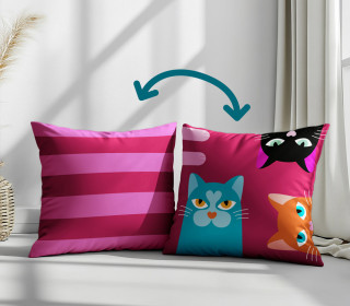 Genähtes Kissen inkl. Inlet - Cat Club - Hide-And-Seek - Hamburger Liebe - Mein Hanseherz