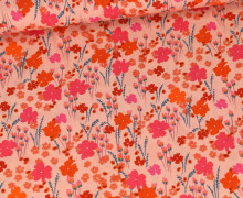 Lenzing Ecovero - Viskose - Blusenstoff - Flower Love - Lachsrosa Hell