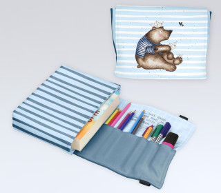 DIY-Nähset - Buch-Organizer - Küstenfreunde - Maritimer Bär - Treeebird - Softshell - abby and amy