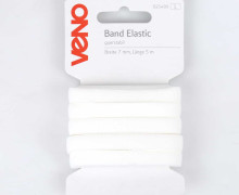 5 Meter Gummiband - Zugeschnitten - Elastic Band - 7mm - Weiß