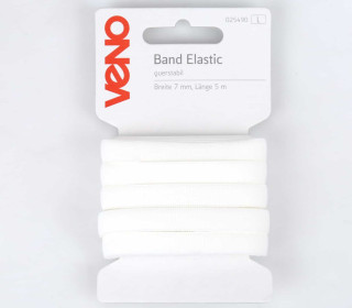 5 Meter Gummiband - Zugeschnitten - Elastic Band - 7mm - Weiß