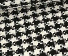 Mantelstoff - Gewebt - Recycelt - Grafisches Muster - Schwarz/Weiß