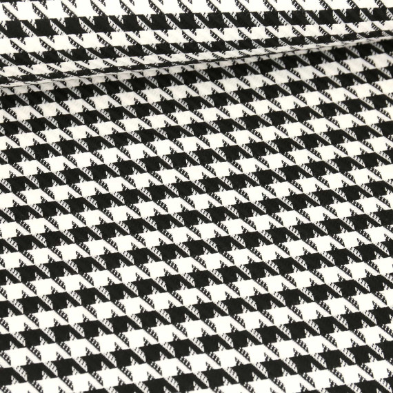 Leichter Mantelstoff - Gewebt - Hahnentritt -  Schwarz/Weiß