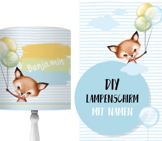DIY Lampenschirm - Little Fox - Set - personalisierbar - zum Selbermachen