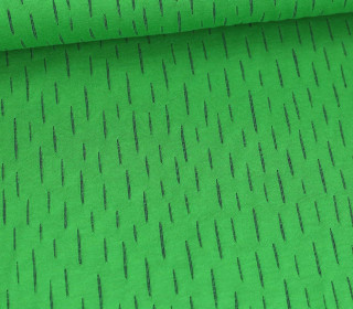 Bio-Jacquard - 2Farb Spezial Jacquard Jersey - Dashed - Pretty & Pure - Grün/Stahlblau - Hamburger Liebe