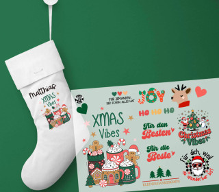 Onkel Bo's Bügelbilder - DIN A4 - Weihnachtliche Schriftzüge - XMas Vibes