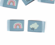 1 Label - Regenbogen - Regenwolke - Alttürkis