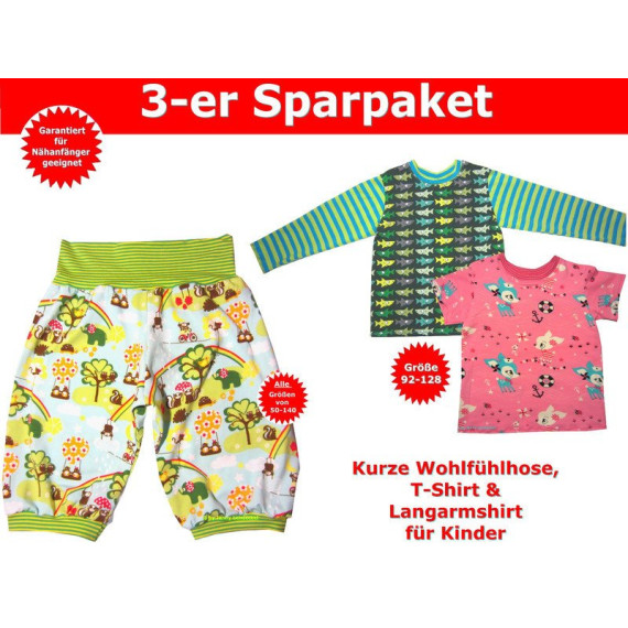 Schnittmuster Kinderhose & Kindershirts - inkl. Nähanleitung
