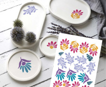 Rub-On Sticker - Bunte Blumen - KnilchArt Design - Tante Henni Rub-Ons - vielfältig nutzbar